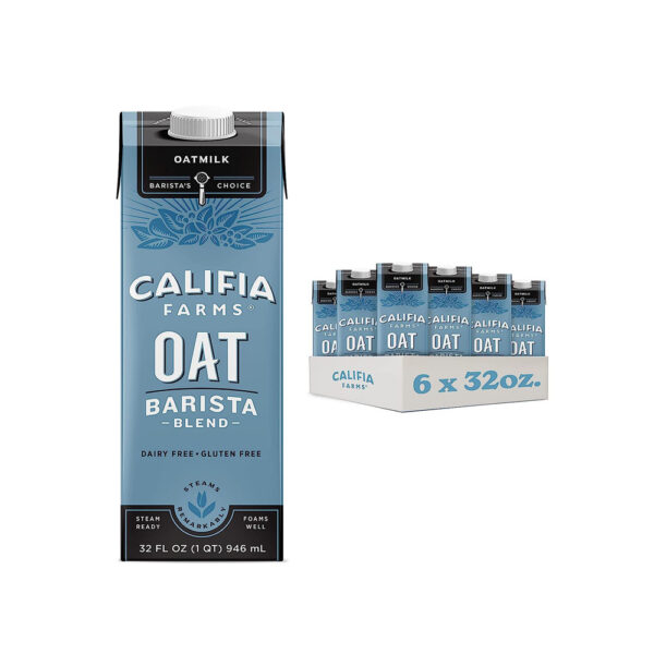 Califia Farms – Oat Barista Blend Oat Milk, 32 Oz (Pack of 6)